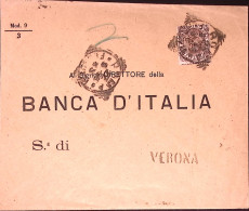 1896-PERFORATI Effigie C.40 Perfin B.N. (Banca Nazionale) Su Busta Roma (22.6) - Marcophilie