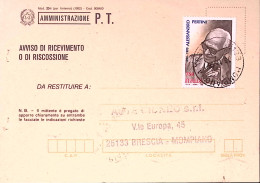 1997-SANDRO PERTINI Lire 750 Isolato Su Avviso Ricevimento - 1991-00: Marcofilie