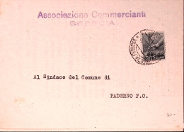 1945-Democratica C. 40 (546) Isolato Su Piego Brescia (21.12) - Poststempel