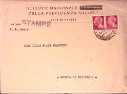 1945-Imperiale Senza Fasci Coppia C. 20 (551) Su Stampe Varese (19.10) Diretta A - Poststempel