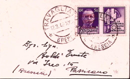 1945-RSI Propaganda Sopr. C.50 MILIZIA (36) Isolato Su Biglietto Visita Travagli - Poststempel