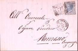 1872-ACQUANEGRA CREMONESE C 2+punti (15.7) Su Lettera Completa Testo Affr. C.20 - Storia Postale