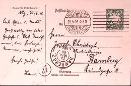 1906-Baviera CP P. 5 Pubbl. Giubileo Congresso Stato, Viaggiata (25.5) - Other & Unclassified