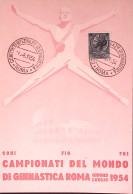 1954-CAMPIONATI MONDO GINNASTICA Annullo Speciale Roma (28.6) - Gymnastik