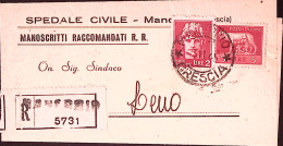 1945-Imperiale Senza Fasci Lire 2 E 5 (534+541) Su Piego Racc. Manerbio (13.11) - Storia Postale