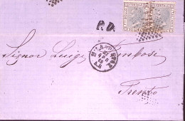 1869-effigie Due C.20 Tir. Londra Su Lettera Milano (21.4) Per L'Austria - Storia Postale
