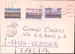 1980-Romania Marina Mercantile B.55 + L. 1 E 3,40 Su Busta Per L'Italia - Brieven En Documenten