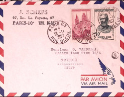 1957-Francia Busta Via Aerea Parigi (16.11) Per La Libia - Briefe U. Dokumente