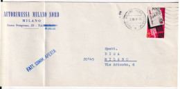 1968-CODICE POSTALE Lire 40 (1052) Isolato Su Fattura Commerciale - 1961-70: Poststempel