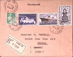 1962-Francia Raccomandata Parigi (12.4) Per La Libia - Briefe U. Dokumente
