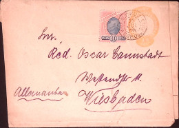 1900-Brasile Fascetta Per Stampe R.40 + R.10 Viaggiata (2.7) Per La Germania - Entiers Postaux