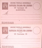 1883-Cartolina Postale RP C.15+15 (C10) Nuova - Stamped Stationery