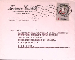 1966-XX ANNIV. REPUBBLICA Lire 40 Isolato Su Busta - 1961-70: Poststempel