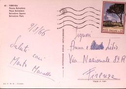1966-TIRRENIA P.zza Belvedere Viaggiata Con Floreale Lire 20 - 1961-70: Poststempel