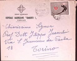 1966-UNIVERSIADE INVERNO Lire 40 Isolato Su Busta - 1961-70: Poststempel