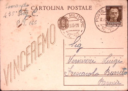 1943-Posta Militare/n.19 (5.8 Cat.Marchese P.ti 9) Su Cartolina Postale - Weltkrieg 1939-45