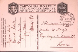 1936-Posta Militare/N 123 S. C.2 (4.5) Su Cartolina Franchigia - Weltkrieg 1939-45