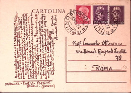 1945-Imperiale Senza Fasci C.20 E 50 (537/8) Su Cartolina Postale C.50 (C120) Br - Marcofilie