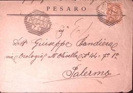 1893-PESARO Ann. Esagonale (12.6) Su Busta Affr. C.20 - Storia Postale