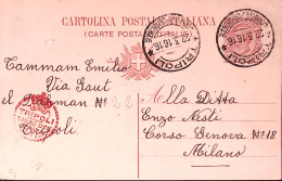 1916-LIBIA Cartolina Postale Regno Leoni C.10 Mill. 16 Tripoli C.2 (22.3) E Timb - Libia