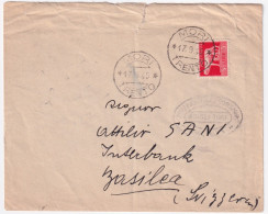1945-Imperiale Senza Fasci Lire 5 (534) Isolato Su Busta Mori (17.9) Per La Sviz - Poststempel