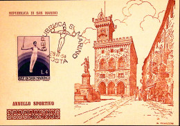 1954-SAN MARINO SPORT 2 Serie Lire 4 Anelli Fdc - FDC