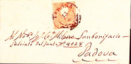 Lombardo Veneto-1859 5s. I^tipo Su Lettera Completa Testo Verona C 2O (13.4) - Lombardo-Venetien