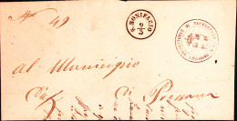 1867-LOMBARDO VENETO S. BONIFACIO C1 (9.3) Su Lettera Completa Testo In Franchig - Marcophilia