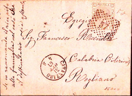 1867-CATANZARO C.2 (31.10) + Punti Su Lettera Completa Testo Affrancata C.20 (L2 - Storia Postale