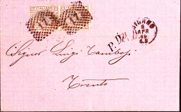 1869-effigie Coppia C.20 (L26) Su Lettera Completa Testo Milano (5.4) Per L'Aust - Storia Postale