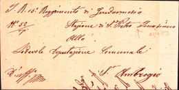 1853-LOMBARDO VENETO Gendarmeria Sigillo Ceralacca Al Verso Di Piego Da S. Pietr - Lombardo-Vénétie