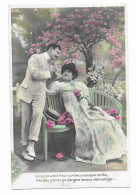 CPA Fantaisie Et Romantique Circulée En 1906 - Couple Avec Texte - Sous Cet Arbre Fleuri Comme Un Bouquet De Fête… - Coppie