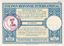 1966-U.S.A.  Coupon-reponse International Mod Londra C.15 Ann. Minotora (2.9) - Briefe U. Dokumente