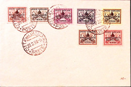 1939-VATICANO SEDE Vacante Sette Valori (serie Completa Su Busta (20.2) - Lettres & Documents