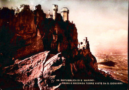 1951-SAN MARINO Prima E Seconda Torre Viste Da S. Giovanni Viaggiata Affrancata  - San Marino