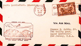 1930-CANADA I^volo  North Battleford-Edmonton Affrancato Posta Aerea C.5 - Primi Voli