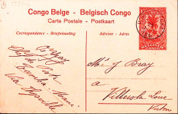 1918-CONGO BELGA Cartolina Postale C.10 Katanga Negres Nivelant Une Termitiere ( - Sonstige & Ohne Zuordnung