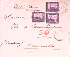 1936-SOMALIA Ordinaria Tre C.50 Su Busta Via Aerea CPM Mogadiscio (4.1) - Somalie