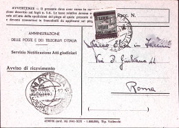 1945-Monumenti Sopr. Lire 2/25 (525) Isolato Su Avviso Ricevimento - Storia Postale