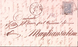 1867-effigie C. 20 Londra (L26) Isolato Su Lettera Foligno (28.10) - Storia Postale