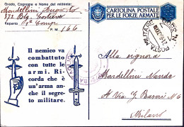 1943-IL NEMICO VA COMBATTUTO Cartolina Franchigia Viaggiata Posta Militare/N 355 - Guerre 1939-45