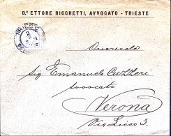 1893-AUSTRIA Trieste/Tergesteo C.2 (2.3) Su Busta Per L'Italia Affrancata Kr.10 - Autres & Non Classés