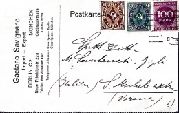 1923-GERMANIA WEIMAR Corno Di Posta M.30 E 50 + Soggetti Diversi M.100 Su Cartol - Brieven En Documenten