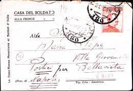 1918-Posta Militare/180 C.2 (21.7) Su Biglietto Casa Del Soldato - Guerre 1914-18