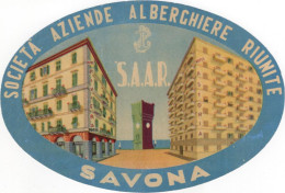 Societa Aziende Alberghiere Riunite - Savona - Etiketten Van Hotels
