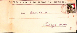 1952-FIERA TRIESTE 1952 Lire 25 Isolato Su Piego Breno (28.7) - 1946-60: Marcophilia