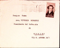 1952-BELLINI Lire 25 Isolato Su Busta Catania (1.6) - 1946-60: Marcophilia