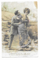 CPA Fantaisie, Romantique Et Coquin Circulée En 1914 - Couple Et Texte - L'onde Est Perfide Mais Avec Un Bon Passeur… - Coppie