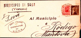 1944-Monumenti C.20 I Tipo + Imperiale C.5 Su Piego Sona (13.7) - Poststempel