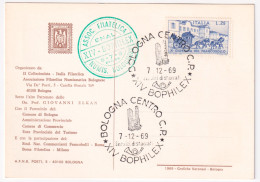 1969-BOLOGNA XIV BOPHILEX (7.12) Annullo Speciale Su Cartolina - 1961-70: Poststempel